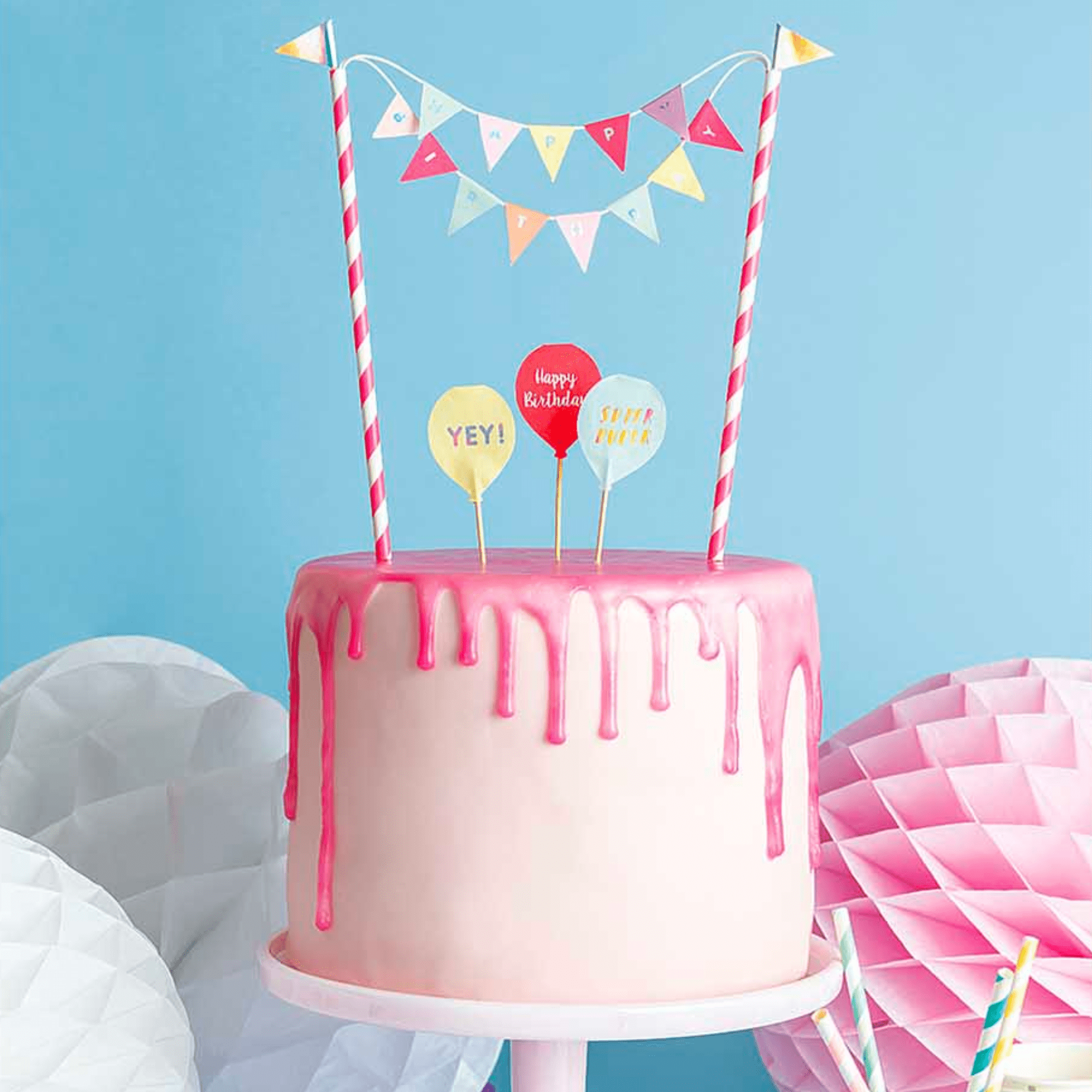 Happy Sprinkles Streusel Kuchen Girlande - Happy Birthday (bunt)