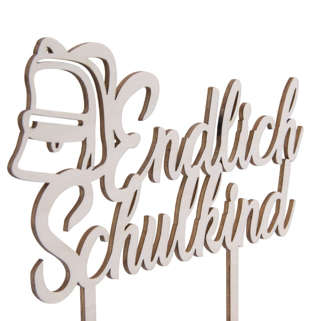Happy Sprinkles Streusel Caketopper - Endlich Schulkind Holz