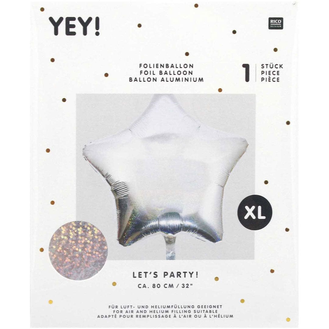 Happy Sprinkles Streusel Folienballon Stern - Silber XL