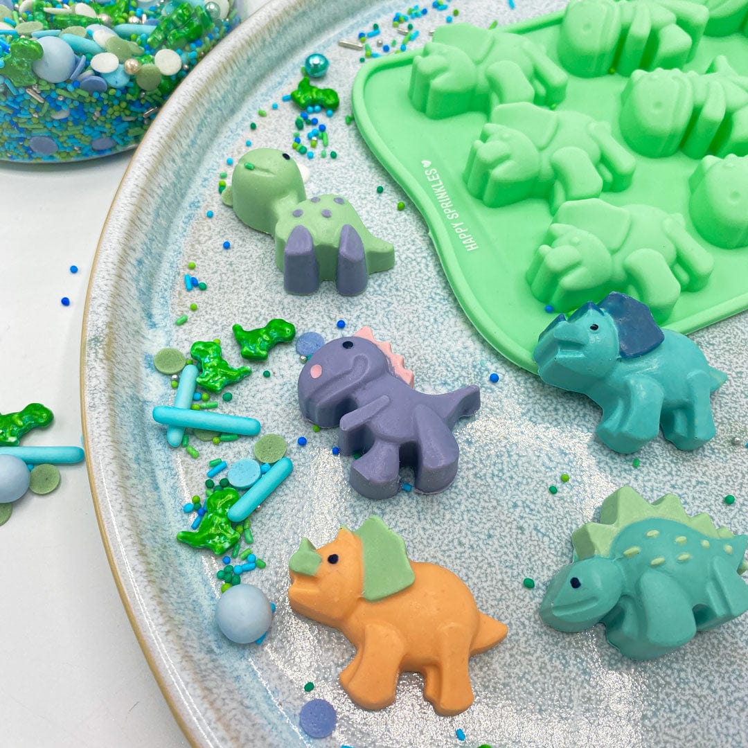 Happy Sprinkles Streusel Silikonform Dino Party