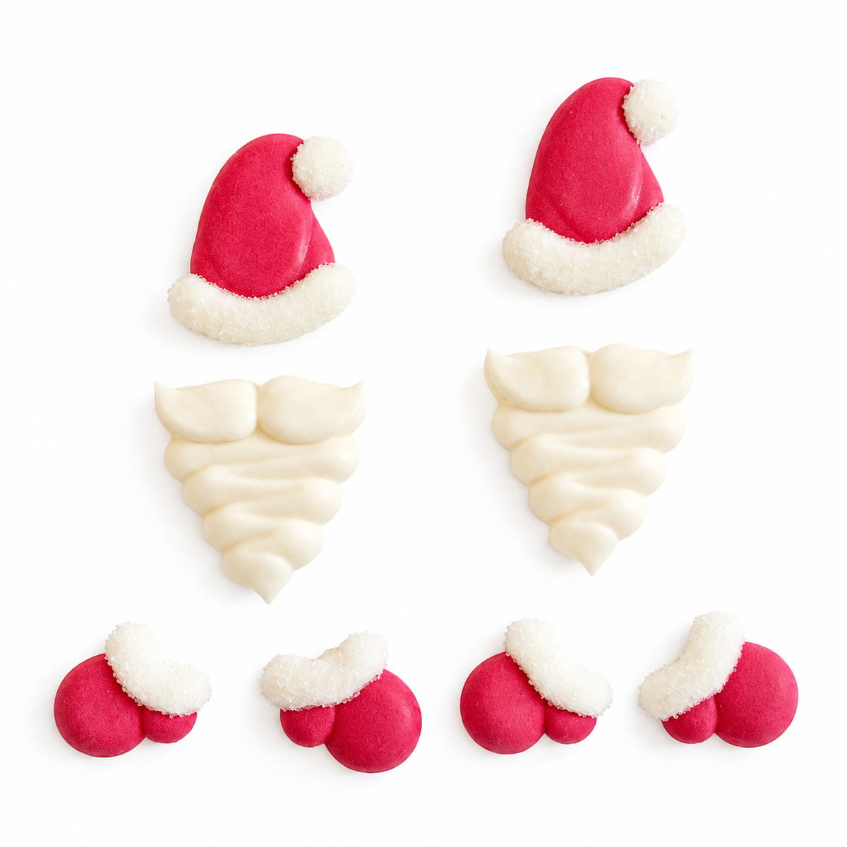 Père Noël - Disques en sucre, lot de 2 (8 pièces)